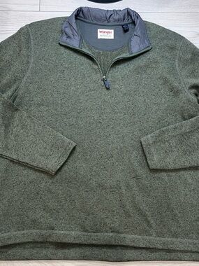 Wrangler Men's Olive Quarter-Zip Sweater  size XL